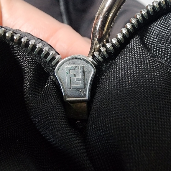 Fendi Nylon & leather black on black shoulder tote. Minor signs of use. - Picture 16 of 16